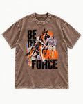 Be the Calm Force German Shepherd Dog Washed Tee in Coffee, flat lay product photo