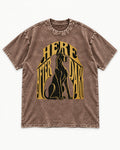 Great Dane Here After Dark Washed Tee in Coffee, flat lay product photo