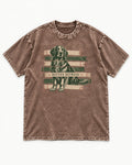 Golden Retriever Better Between Washed Tee in Coffee, flat lay product photo