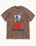 Pocket Modernist Pomeranian Washed Tee in Coffee, flat lay product photo