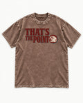 Pug's the Point Washed Tee in Coffee, flat lay product photo