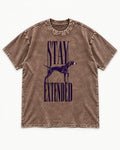 Stay Extended German Shorthaired Pointer Washed Tee in Coffee, flat lay product photo