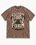 Short Form Frenchie Washed Tee in Coffee, flat lay product photo