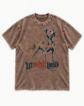 Pitbull Let the Past Loosen Washed Tee in Coffee, flat lay product photo