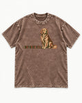 Golden Retriever Not Quite Still Washed Tee in Coffee, flat lay product photo