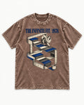 The Infinite Pomeranian Fit Washed Tee in Coffee, flat lay product photo
