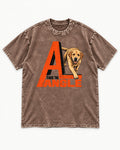 Take the Angle Labrador Retriever Washed Tee in Coffee, flat lay product photo