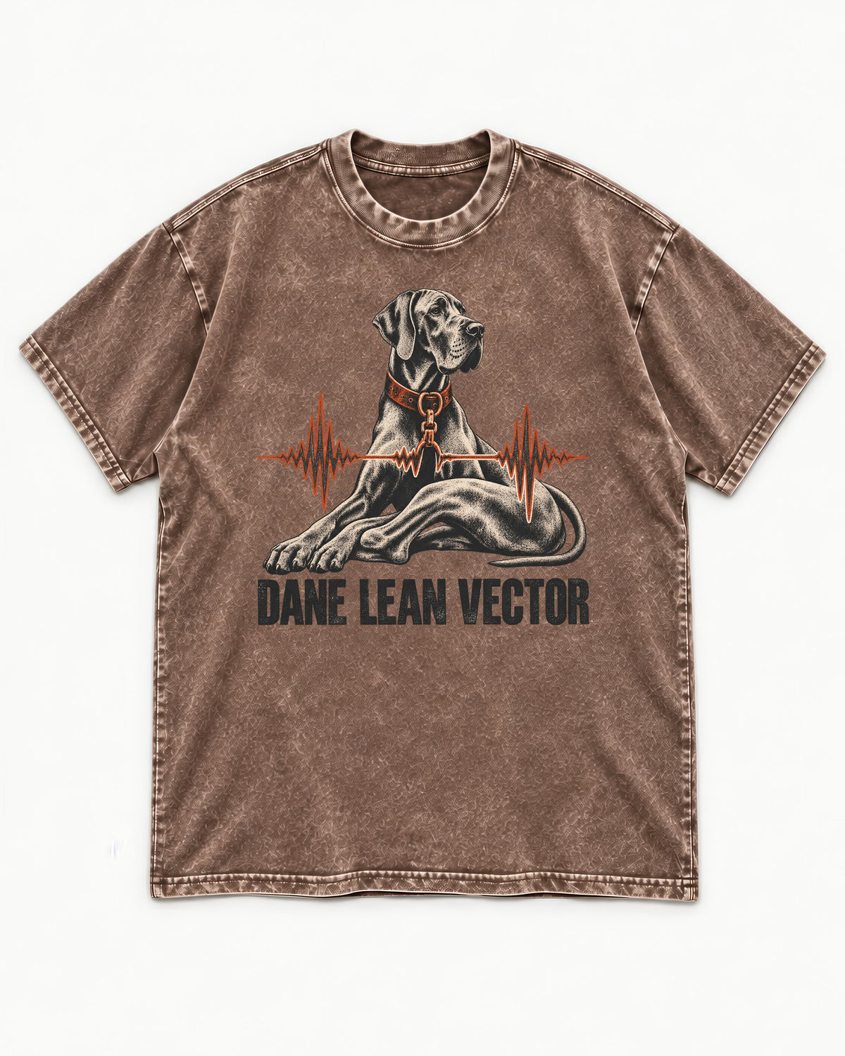 Great Dane Lean Washed Tee in Coffee, flat lay product photo