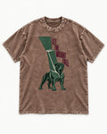 Let the Weight Fall Rottweiler Washed Tee in Coffee, flat lay product photo