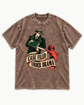 Pug Case Filed Under Drama Washed Tee in Coffee, flat lay product photo
