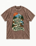 Husky Scenic Route or Nothing Washed Tee in Coffee, flat lay product photo