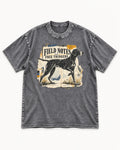 Field Notes for Free Thinkers Collage German Shorthaired Pointer Graphic Washed Tee in Gray, flat lay product photo