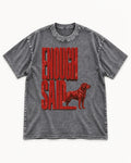 Labrador Retriever Enough Said Standing Typography Graphic Washed Tee in Gray, flat lay product photo