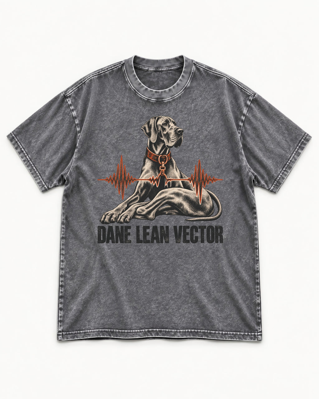 Great Dane Lean Washed Tee in Gray, flat lay product photo