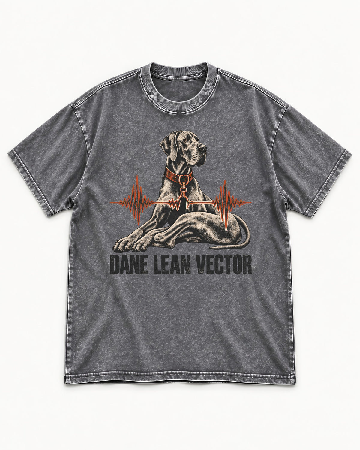 Great Dane Lean Washed Tee in Gray, flat lay product photo