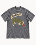 Twenty Minutes Later Beagle Washed Tee in Gray, flat lay product photo