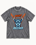 Chihuahua Night Receiver Signal Portrait Graphic Washed Tee in Gray, flat lay product photo