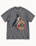 Second Gear Boston Terrier Graphic Washed Tee in Gray, flat lay product photo