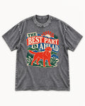 Labrador Retriever The Best Part Is Ahead Outdoor Graphic Washed Tee in Gray, flat lay product photo