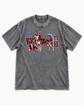 Chihuahua Break It Here Perforation Graphic Washed Tee in Gray, flat lay product photo