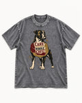 Boxer Care With Your Whole Chest Washed Tee in Gray, flat lay product photo