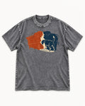 Beagle Beneath The Surface Scent Trail Washed Tee in Gray, flat lay product photo