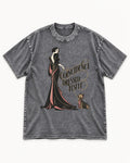 Yorkshire Terrier Coincidence Dressed Itself Art Deco Graphic Washed Tee in Gray, flat lay product photo