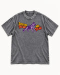 German Shepherd Dog Everyone This Way No This Way Direction Graphic Washed Tee in Gray, flat lay product photo
