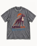 Boxer Loyal to the Becoming Washed Tee in Gray, flat lay product photo