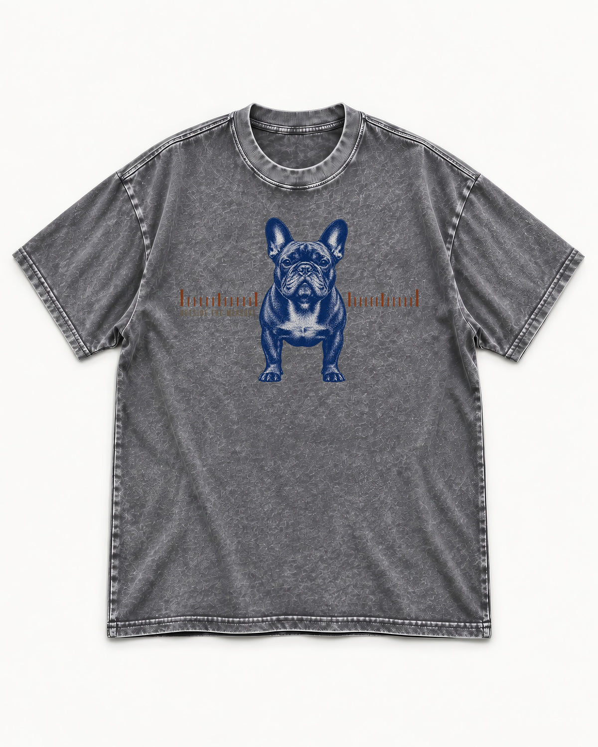 Frenchie Outside the Measure Washed Tee in Gray, flat lay product photo