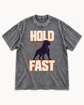 Hold Fast Boxer Typography Graphic Washed Tee in Gray, flat lay product photo