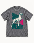 Great Dane Shift the Weight Standing Graphic Washed Tee in Gray, flat lay product photo