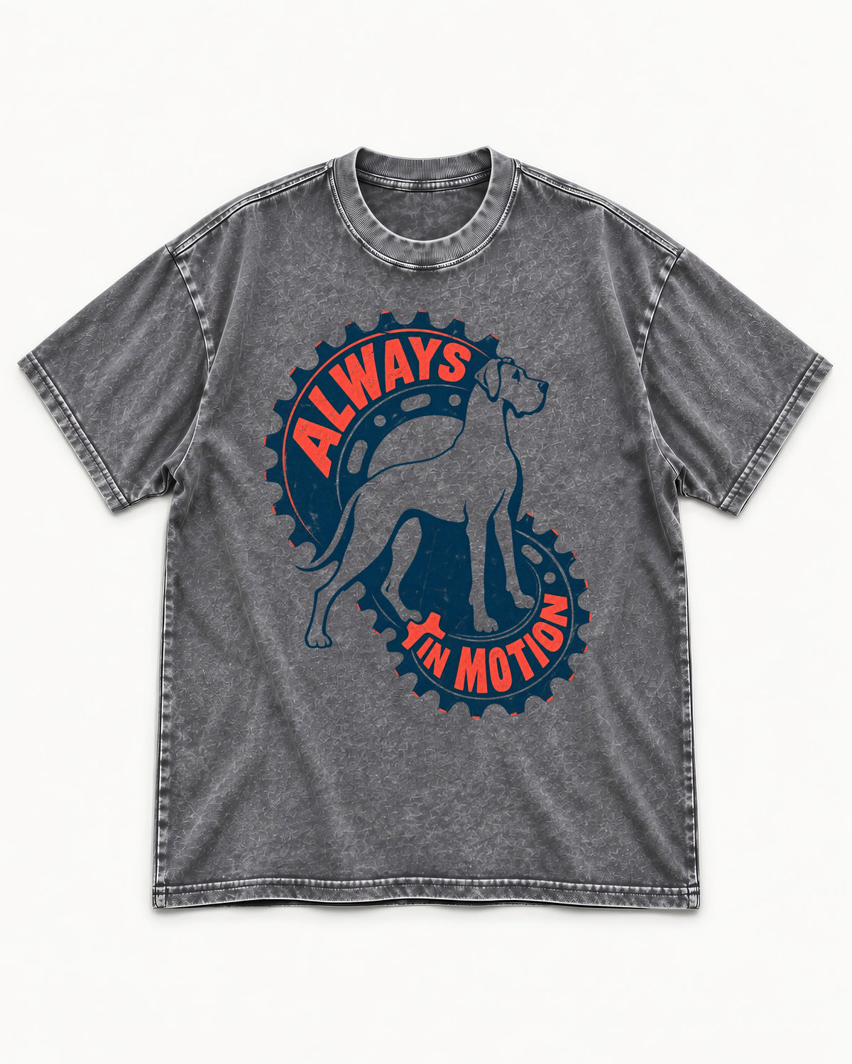 Great Dane Always in Motion Washed Tee in Gray, flat lay product photo